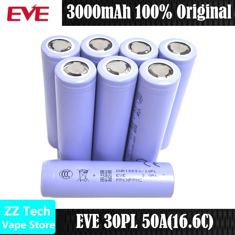 แบตเตอรี่เกรด A EVE 30PL 18650 - Vape Battery 18650 บทวิจารณ์และราคา