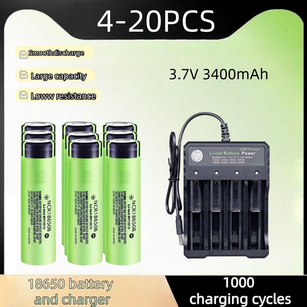 4-20PCS แบตเตอรี่ลิเธียมแบบชาร - Vape Battery 18650 บทวิจารณ์และราคา